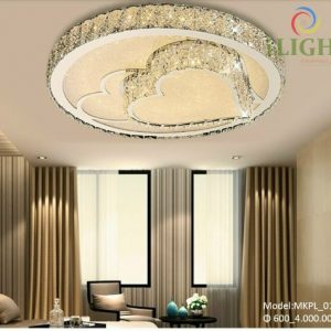 Đèn mâm Led ốp trần hình trái tim