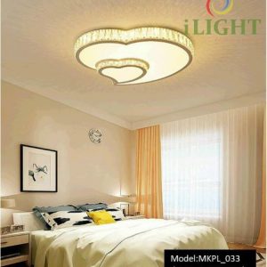 Đèn mâm Led ốp trần hai trái tim lồng nhau